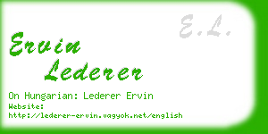 ervin lederer business card
